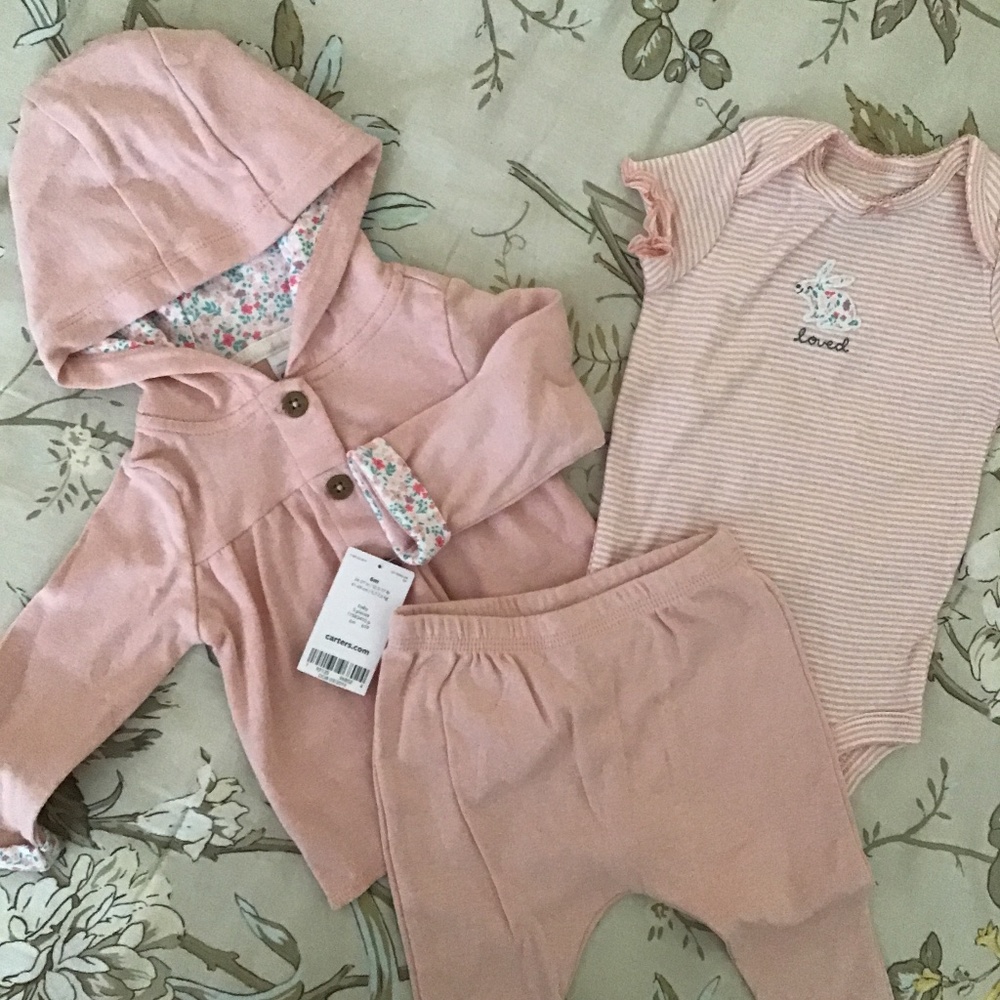 Three piece set for baby girl